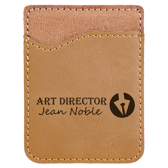 Light Brown Laserable Leatherette Phone Wallet