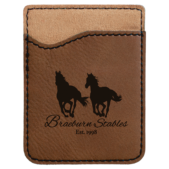Dark Brown Laserable Leatherette Phone Wallet