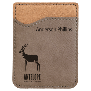 Gray Laserable Leatherette Phone Wallet