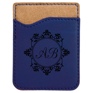 Blue Laserable Leatherette Phone Wallet