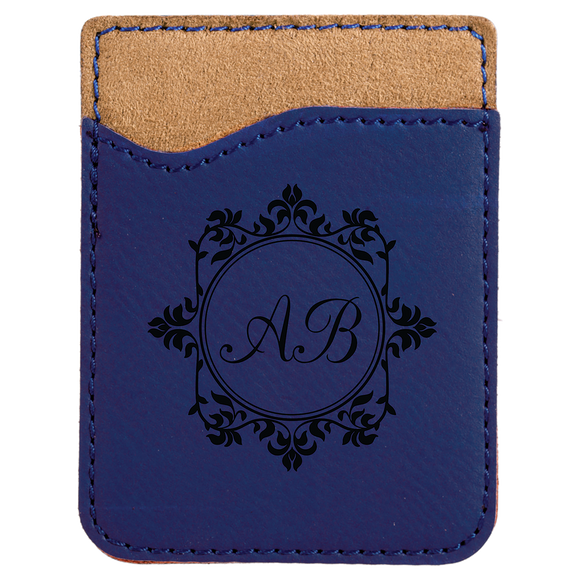 Blue Laserable Leatherette Phone Wallet