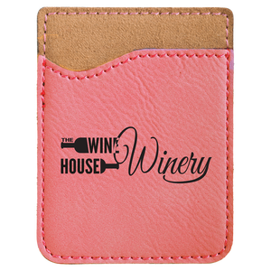 Pink Laserable Leatherette Phone Wallet