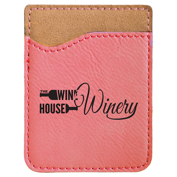 Pink Laserable Leatherette Phone Wallet