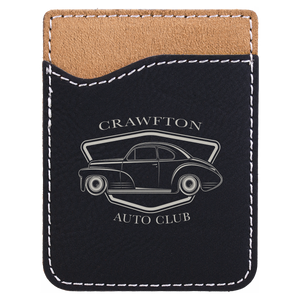 Black/Silver Laserable Leatherette Phone Wallet