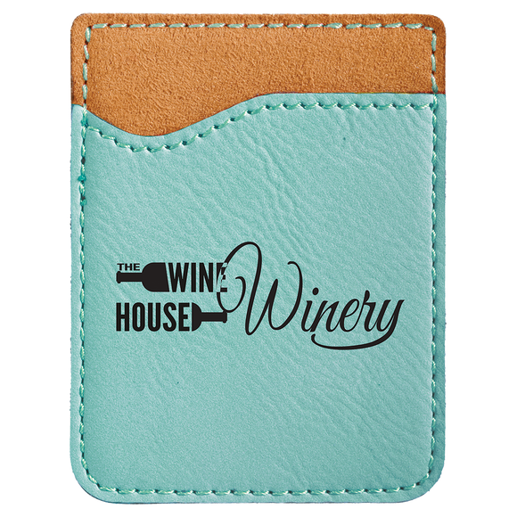 Teal Laserable Leatherette Phone Wallet