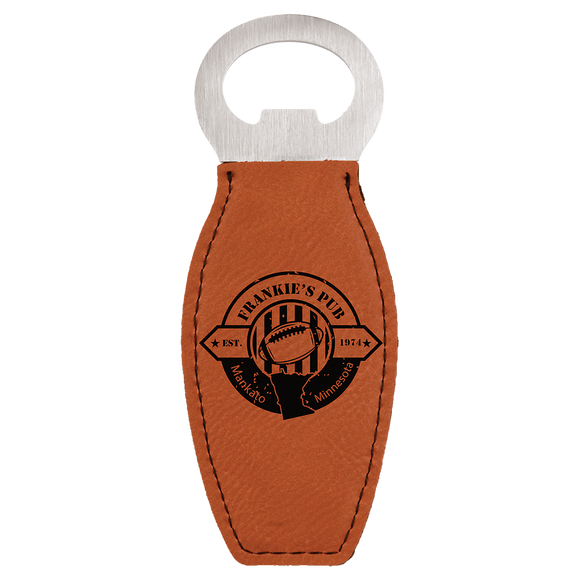 Rawhide Laserable Leatherette Bottle Opener with Magnet