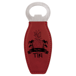 Rose Laserable Leatherette Bottle Opener with Magnet