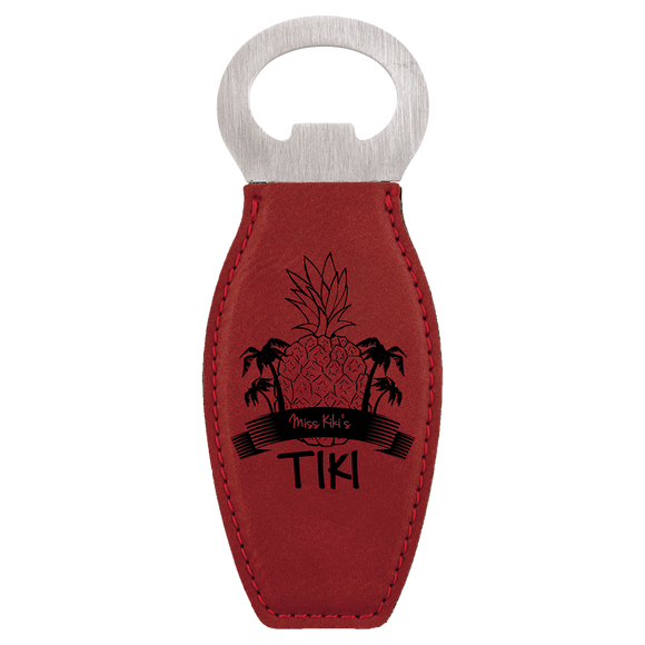 Rose Laserable Leatherette Bottle Opener with Magnet