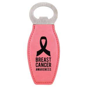 Pink Laserable Leatherette Bottle Opener with Magnet