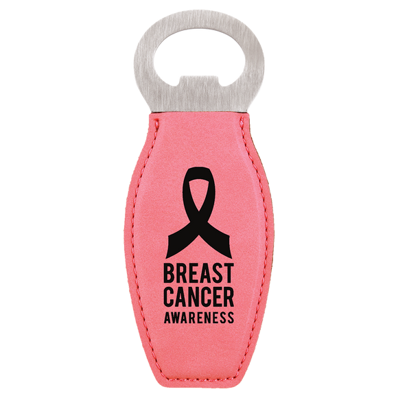 Pink Laserable Leatherette Bottle Opener with Magnet