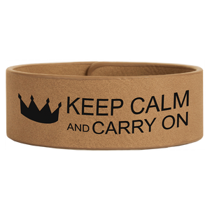 9 1/2" x 1" Light Brown Laserable Leatherette Cuff Bracelet