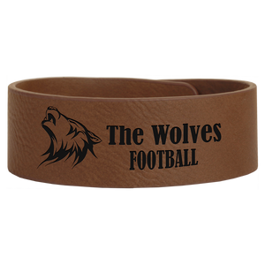 9 1/2" x 1" Dark Brown Laserable Leatherette Cuff Bracelet