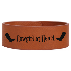 9 1/2" x 1" Rawhide Laserable Leatherette Cuff Bracelet