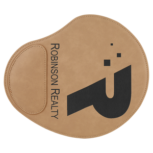 9" x 10 1/4" Light Brown Laserable Leatherette Mouse Pad