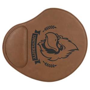 9" x 10 1/4" Dark Brown Laserable Leatherette Mouse Pad