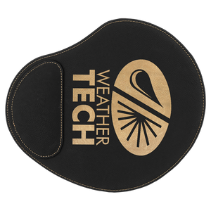 9" x 10 1/4" Black/Gold Laserable Leatherette Mouse Pad