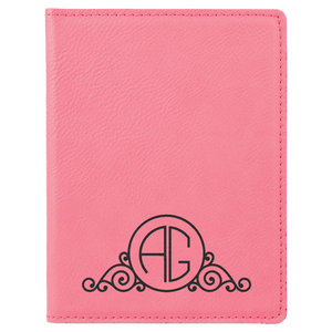 4 1/4" x 5 1/2" Pink Laserable Leatherette Passport Holder