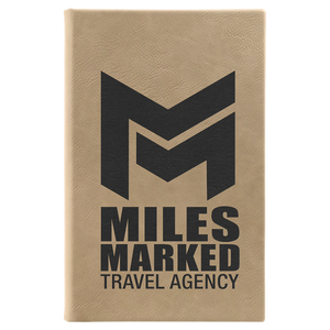 5 1/4" x 8 1/4" Light Brown Laserable Leatherette Journal
