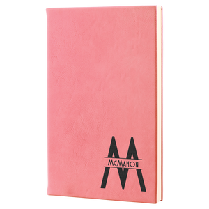 5 1/4" x 8 1/4" Pink Laserable Leatherette Journal