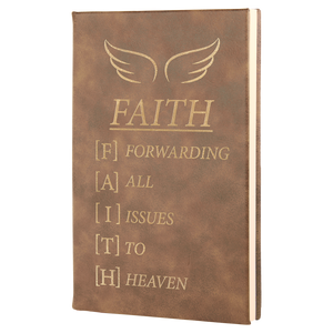 5 1/4" x 8 1/4" Rustic/Gold Laserable Leatherette Journal
