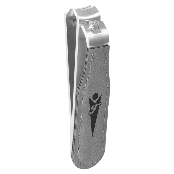 Gray Laserable Leatherette Nail Clipper