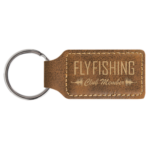 2 3/4" x 1 1/4" Rustic/Gold Laserable Leatherette Rectangle Keychain
