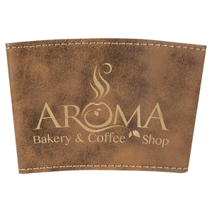 3" Rustic/Gold Laserable Leatherette Mug Sleeve