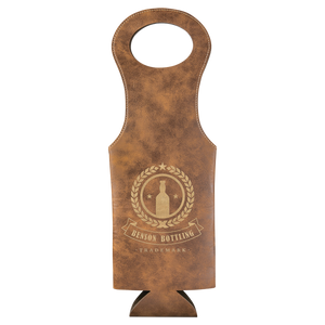 Rustic/Gold Laserable Leatherette Wine Bag