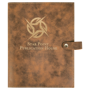6 1/2" x 8 3/4" Rustic/Gold Leatherette Book/Bible Cover with Snap Closure