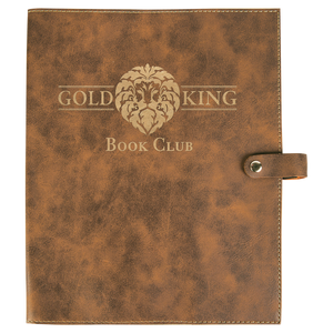 8 3/4" x 11" Rustic/Gold Leatherette Book/Bible Cover with Snap Closure