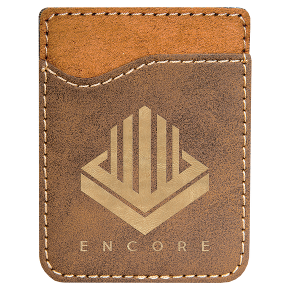 Rustic/Gold Laserable Leatherette Phone Wallet