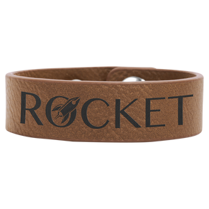 8 1/2" x 3/4" Dark Brown Laserable Leatherette Youth Cuff Bracelet