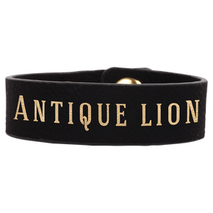 8 1/2" x 3/4" Black/Gold Laserable Leatherette Youth Cuff Bracelet