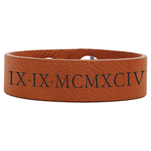 8 1/2" x 3/4" Rawhide Laserable Leatherette Youth Cuff Bracelet