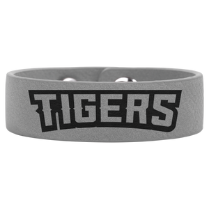 8 1/2" x 3/4" Gray Laserable Leatherette Youth Cuff Bracelet