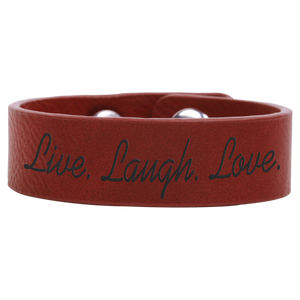 8 1/2" x 3/4" Rose Laserable Leatherette Youth Cuff Bracelet
