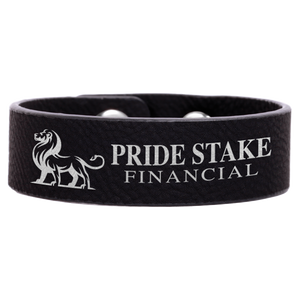 8 1/2" x 3/4" Black/Silver Laserable Leatherette Youth Cuff Bracelet