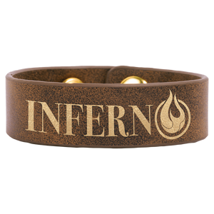 8 1/2" x 3/4" Rustic/Gold Laserable Leatherette Youth Cuff Bracelet