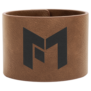 9 1/2" x 2" Dark Brown Laserable Leatherette Cuff Bracelet