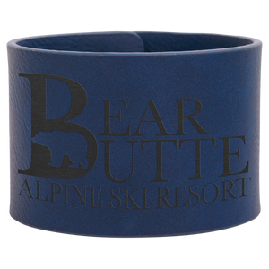 9 1/2" x 2" Blue Laserable Leatherette Cuff Bracelet