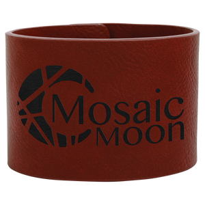 9 1/2" x 2" Rose Laserable Leatherette Cuff Bracelet
