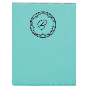 7" x 9" Teal Laserable Leatherette Small Portfolio with Notepad