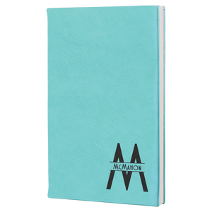 5 1/4" x 8 1/4" Teal Laserable Leatherette Journal