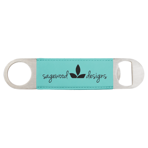 1 1/2" x 7" Teal Laserable Leatherette Bottle Opener