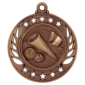 2 1/4" Antique Bronze Cheer Galaxy Medal