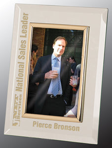 8" x 10" Clear Glass Mirror Picture Frame with Gold Trim