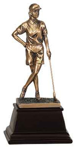 9" Bronze Female Golf Resin Award