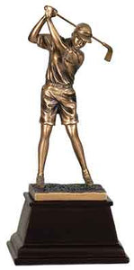 9 1/2" Bronze Female Golf Resin Award