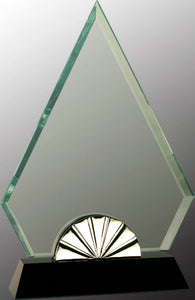 9 3/4" Diamond Horizon Glass with Black Base