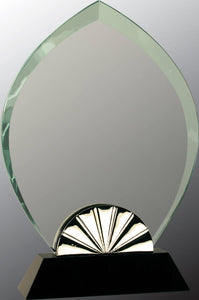 9 3/4" Oval Horizon Glass with Black Base